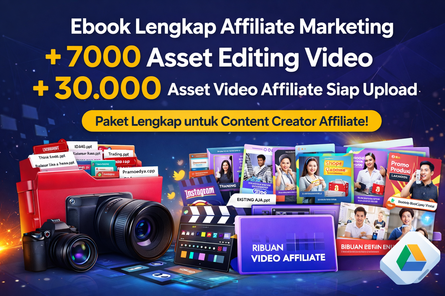 Ebook Affiliate Lengkap + 7000 Asset Editing Video + 30.000 Asset Video Affiliate Siap Upload